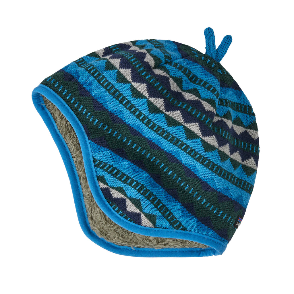 Patagonia Baby Reversible Beanie Diamond Stripe: Vessel Blue