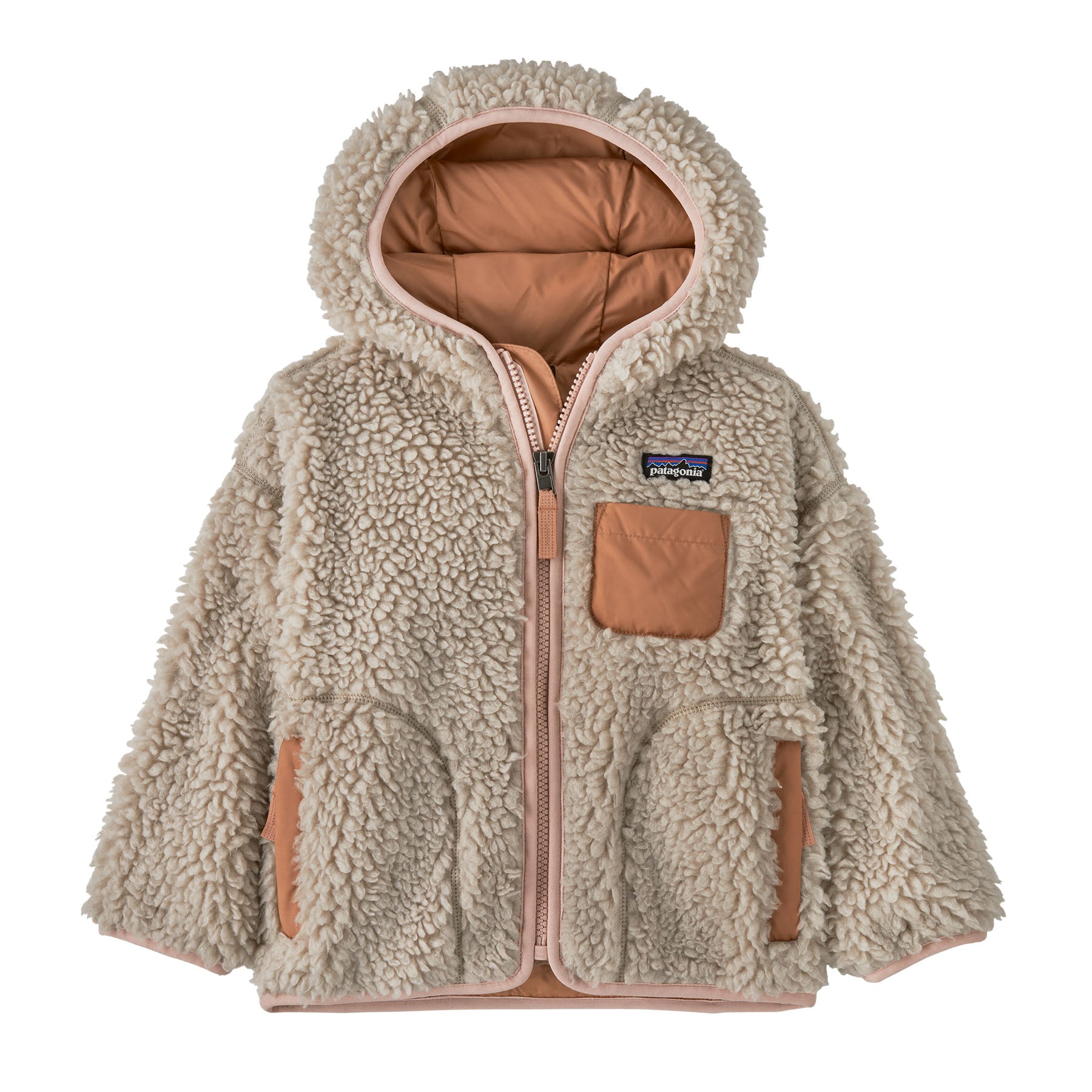 Patagonia Baby Retro-X® Hoody Natural w/Mallow Pink