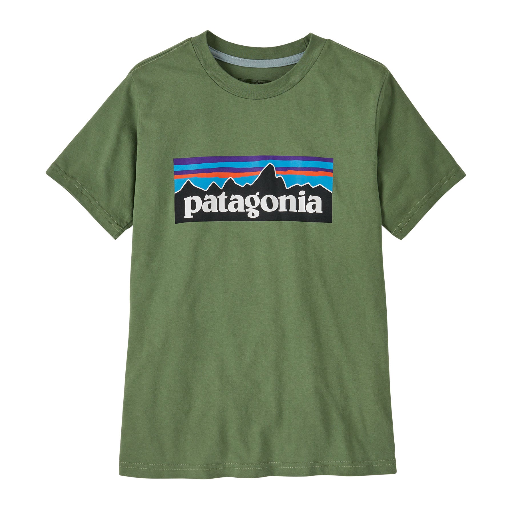 Patagonia Kids' P-6 Logo T-Shirt Terrain Green