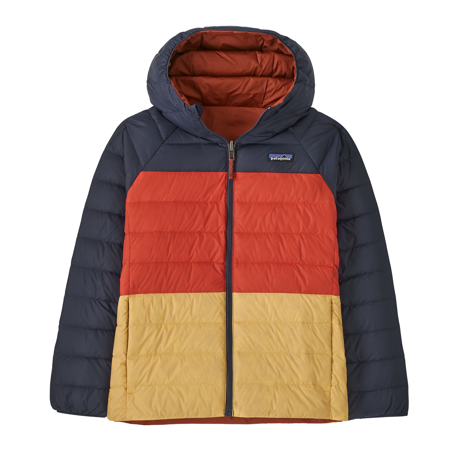 Patagonia Kids' Reversible Down Sweater™ Hoody Burnished Red