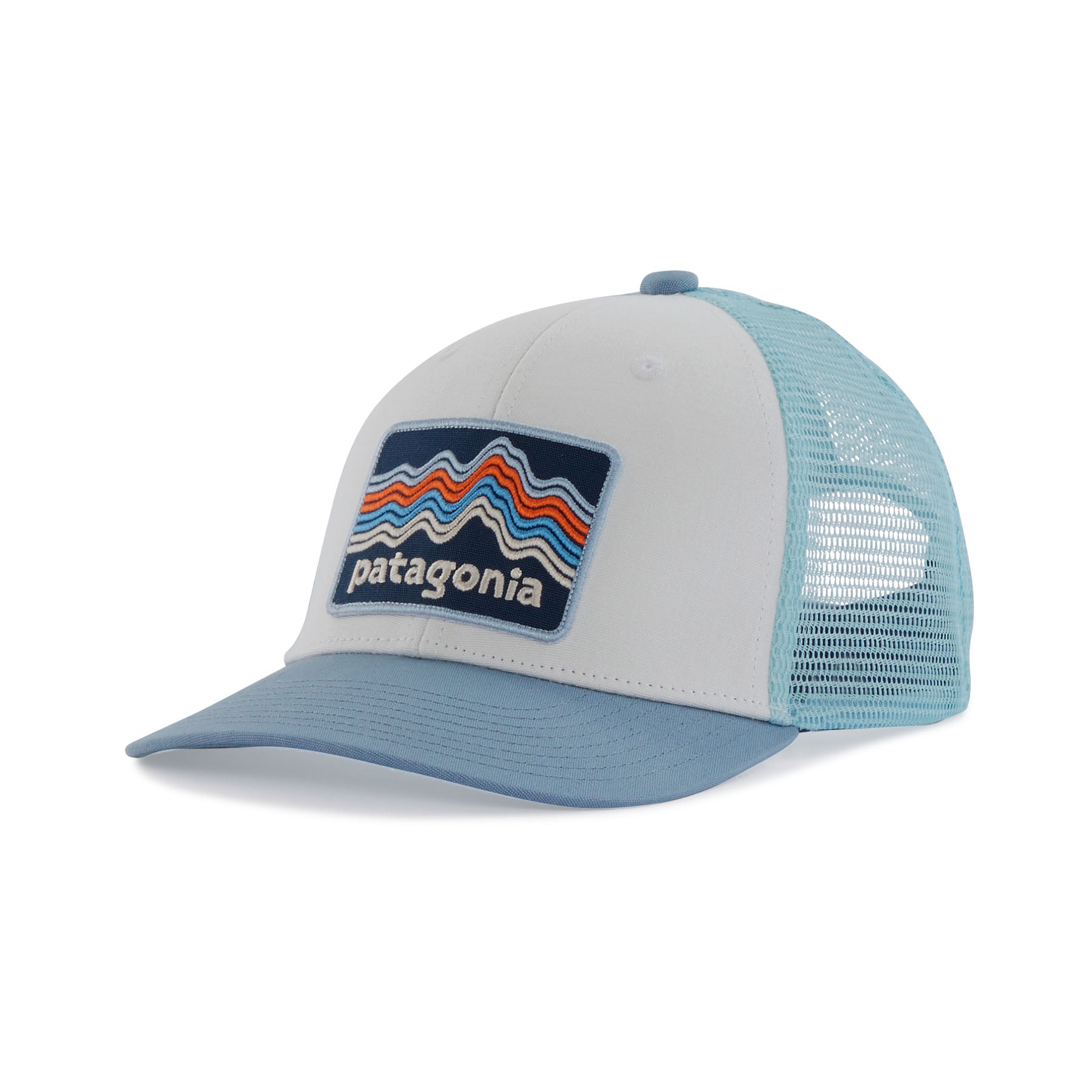 Patagonia Kids' Trucker Hat Ridge Rise Stripe: Light Plume Grey