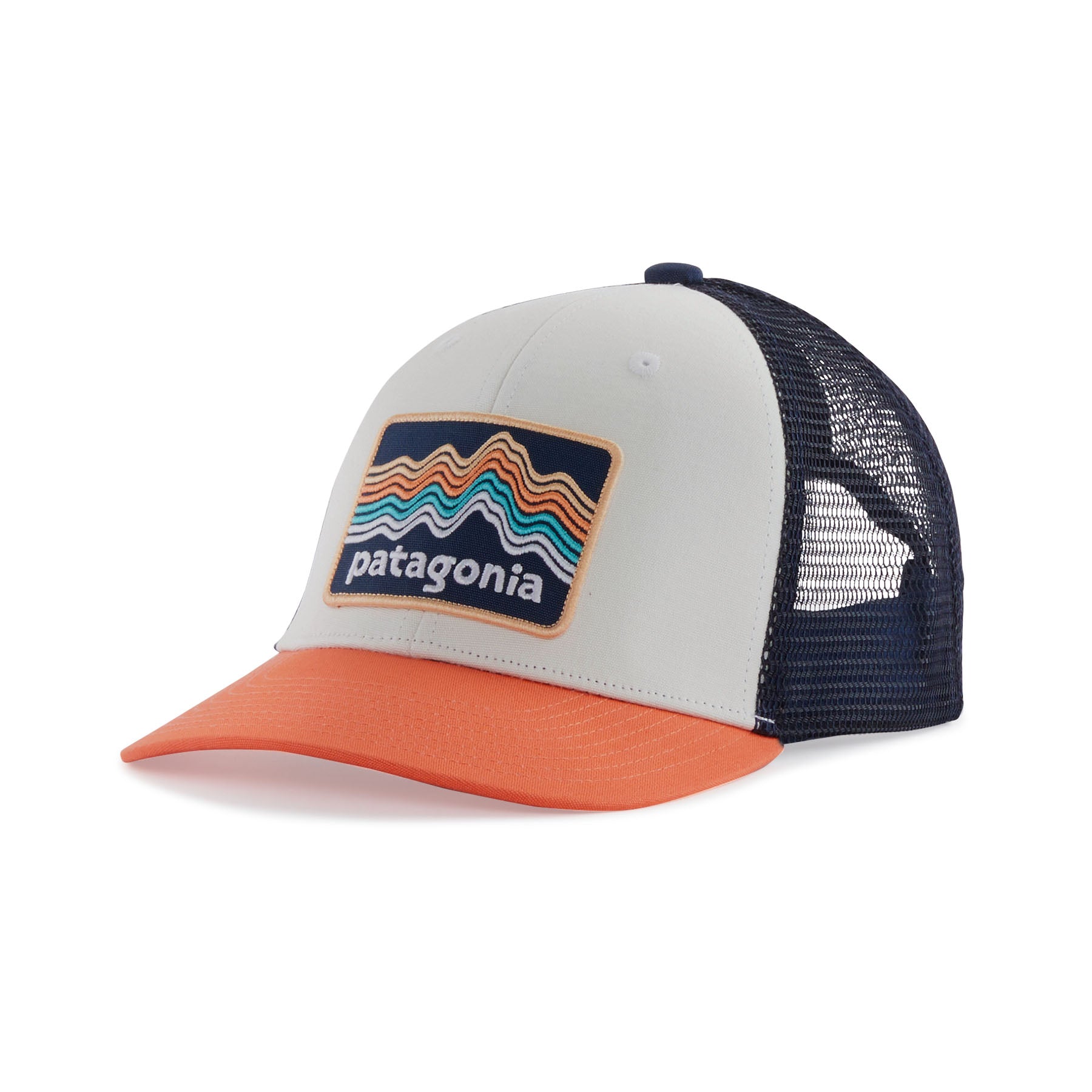 Patagonia Kids' Trucker Hat Ridge Rise Stripe: Coho Coral