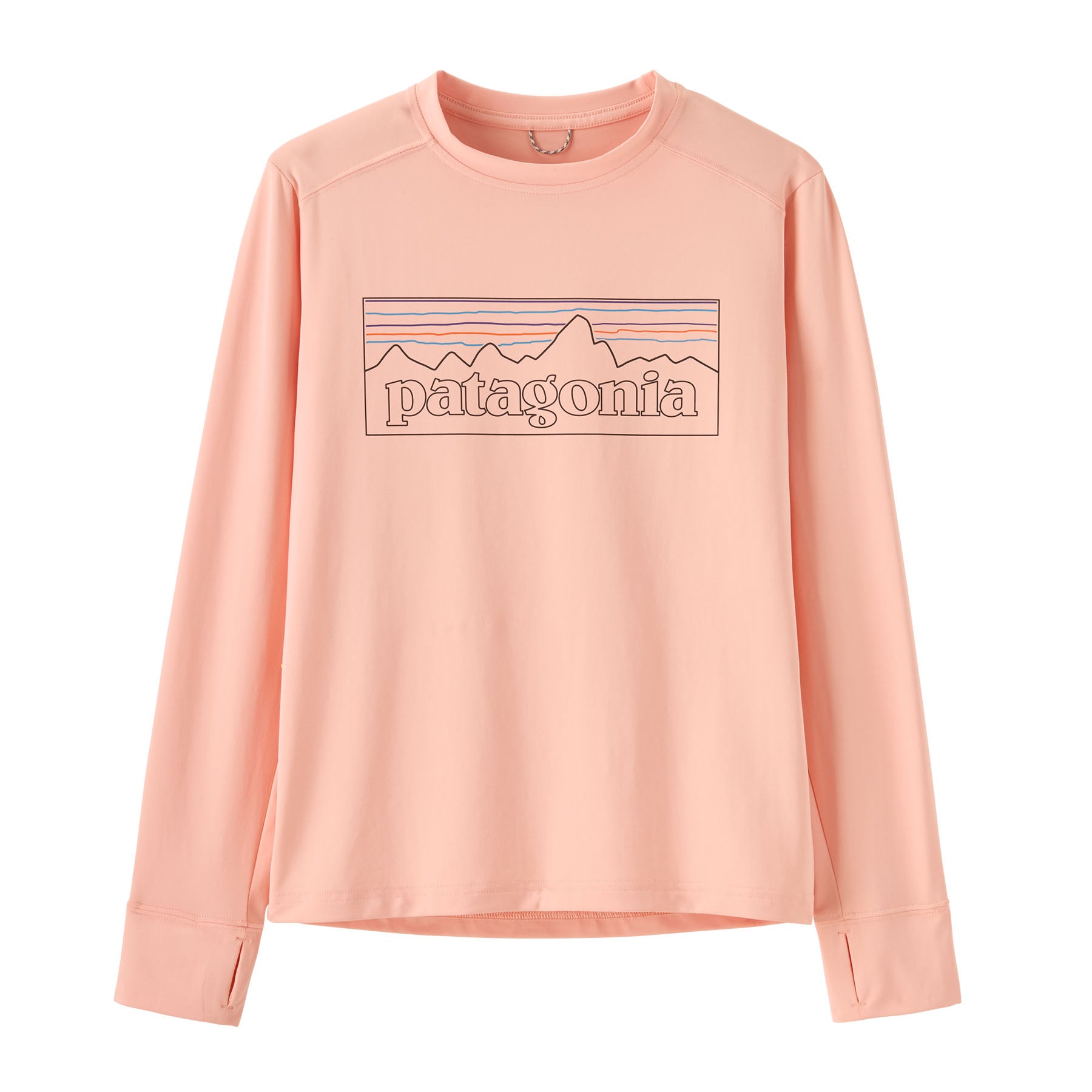 Patagonia Kids' Long-Sleeved Capilene® Silkweight T-Shirt P-6 Outline: Sunlit Pink