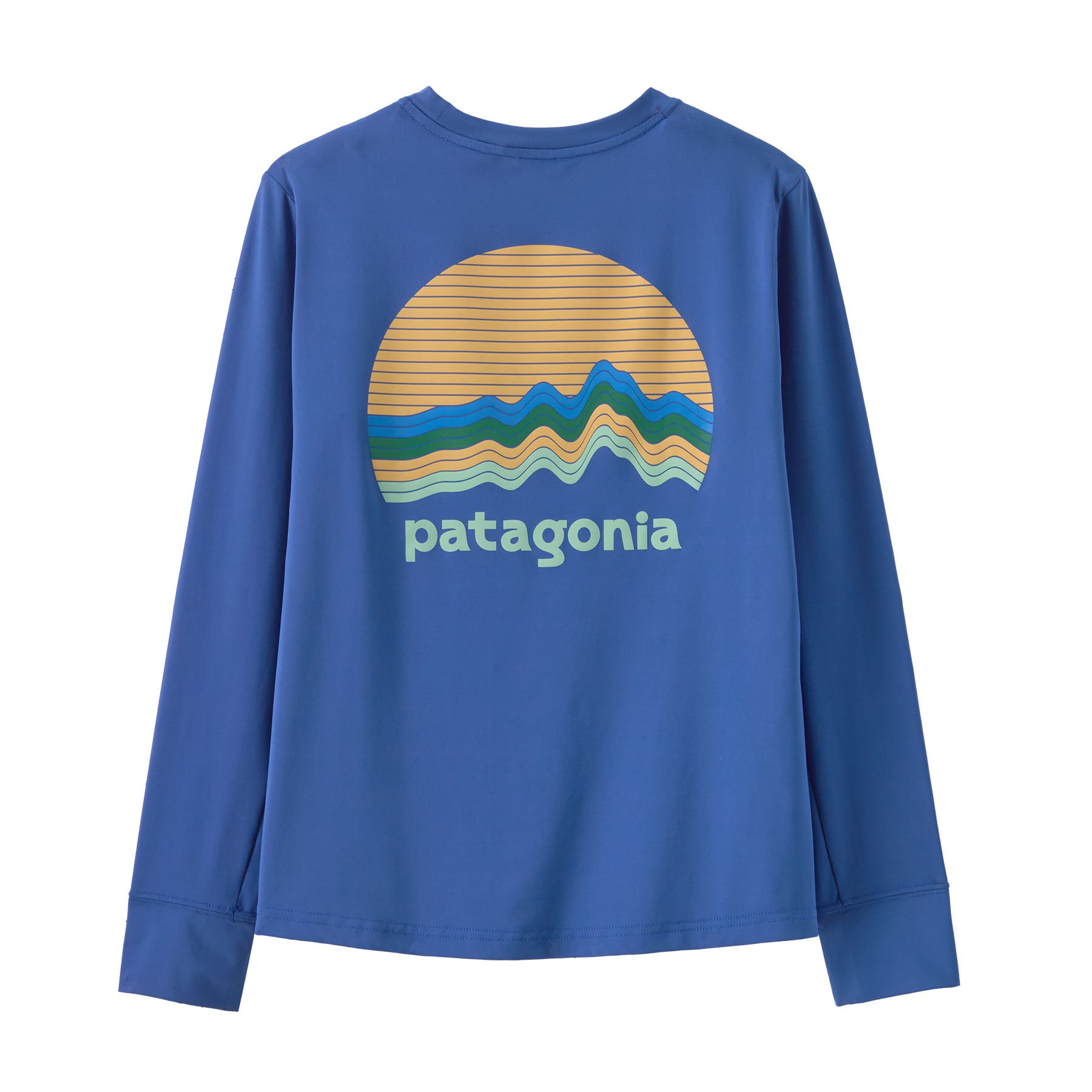 Patagonia Kids' Long-Sleeved Capilene® Silkweight T-Shirt Ridge Rise Moonlight: Eddy Blue