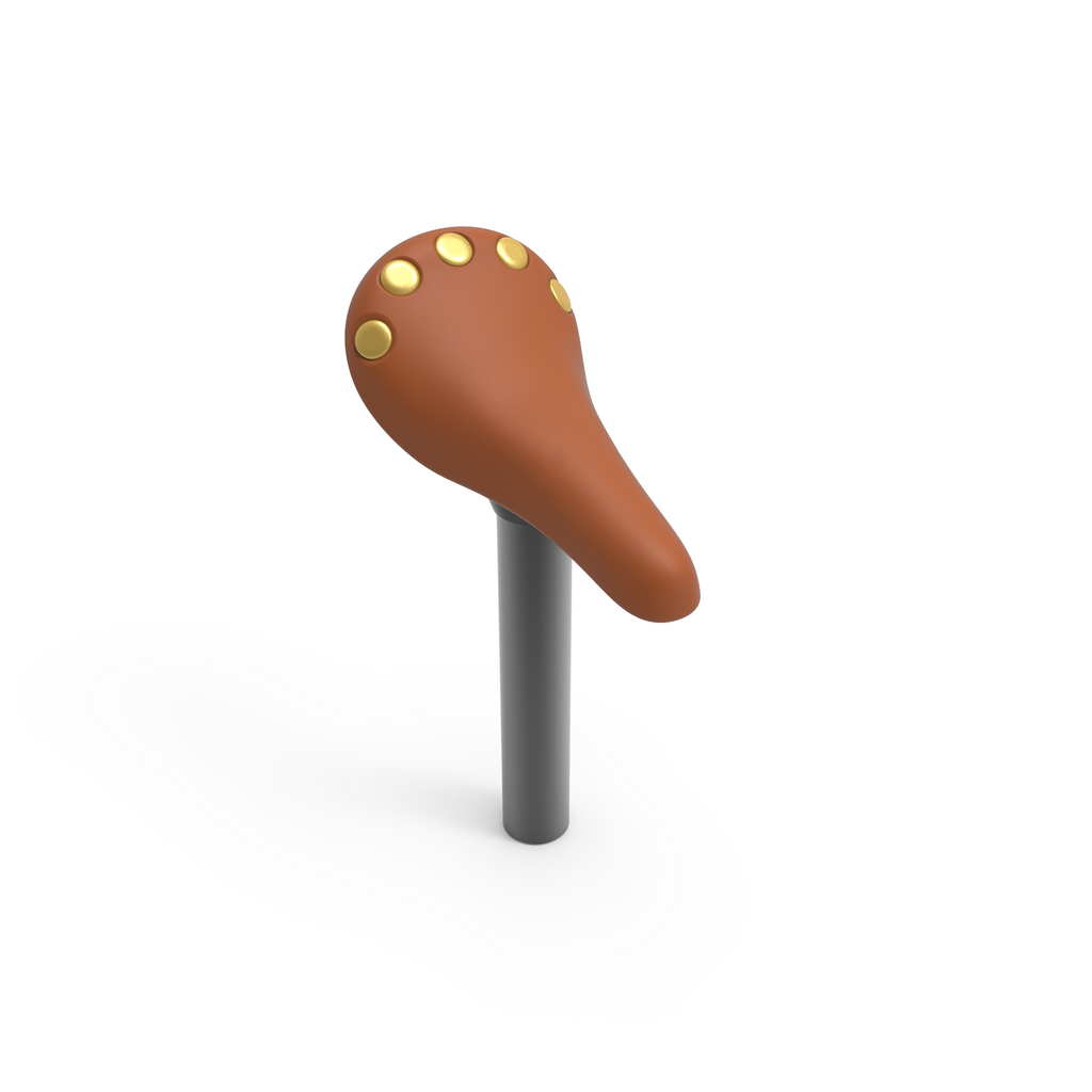 Rivetted faux leather saddle 22.2x150mm Post