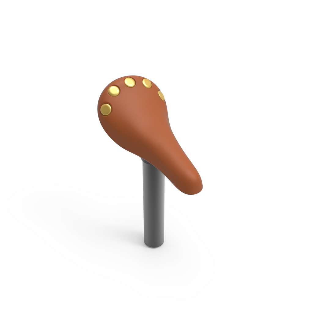 Rivetted faux leather saddle 25.4x150mm Post