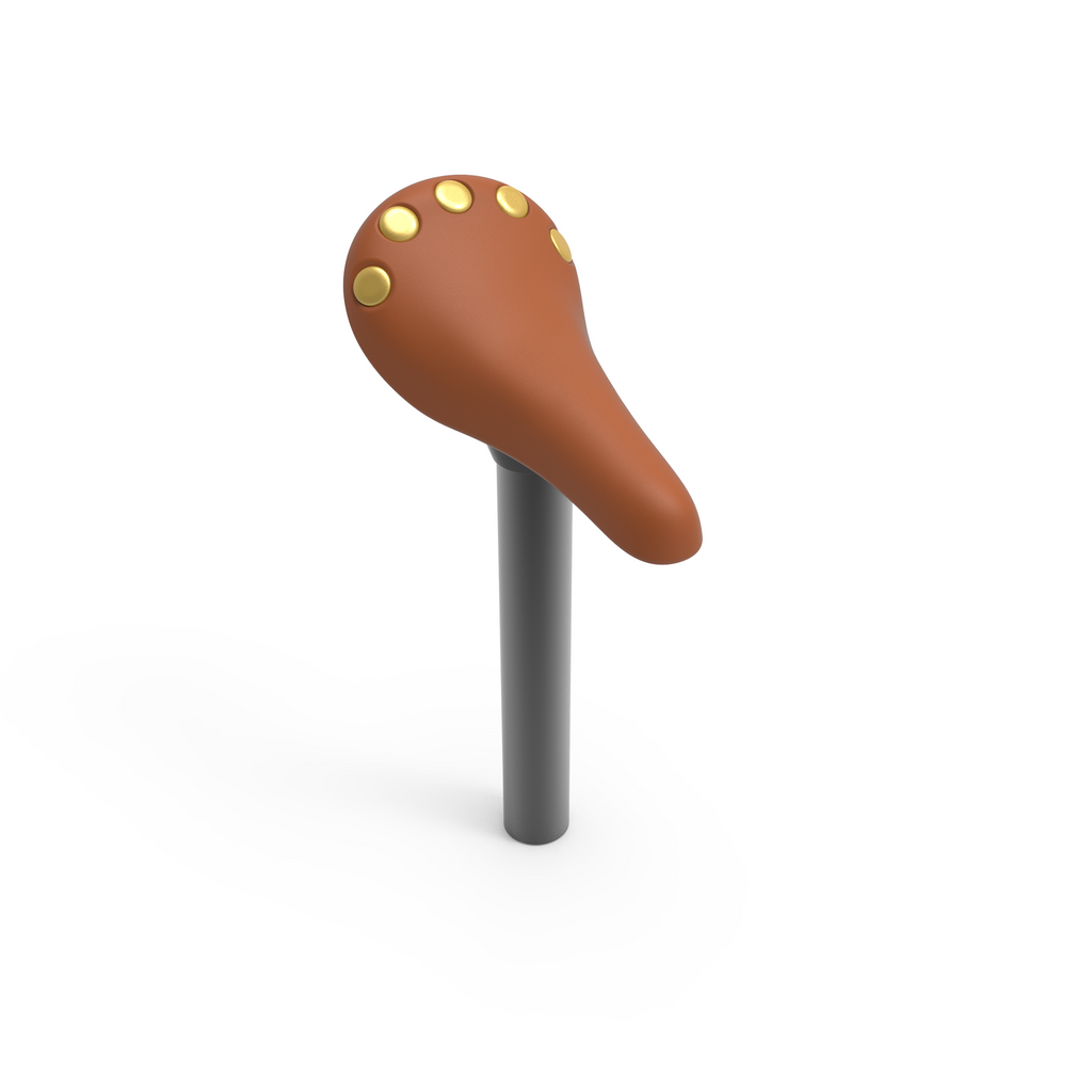 Rivetted faux leather saddle 25.4x195mm Post
